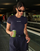 UNIQUE THE LABEL GISELLE SHORT SLEEVE TOP - DARKNAVY