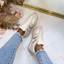 LEOPARD DETAIL SNEAKER 8-285 - BEIGE