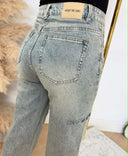 UNIQUE THE LABEL JUNE WIDE LEG JEANS MID BLUE