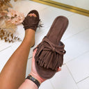 MOCASSINS À FRANGES X5-566 - MARRON