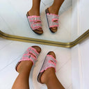 GLITTER GESP SLIPPER LS-383 - PINK