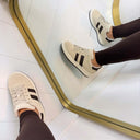 STRIPE SNEAKER 2001 - BEIGE/BROWN