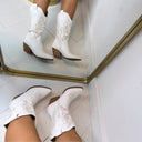 BESTSELLER COWBOY STIEFEL DES953 - WHITE/PU
