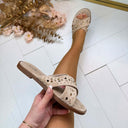 NIETEN GLITZER PANTOFFEL 9838 - BEIGE