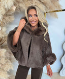 LIU JO FAKE FUR CLOACK/PONCHO 2F6051/T0300 - T.MORO