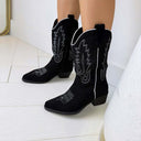 *PROMO* BOTTES COWBOY COURTES DEN928 - NOIR/DAIM