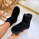 LIU JO JIL 10 COW SUEDE ANKLE BOOT SF6149 PX002 - BLACK