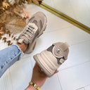 STEVE MADDEN POSSESSION-E SNEAKER 4652 - TAUPE/GRAUES WILDLEDER