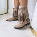 FRINGE BOOT K-99501 - KHAKI
