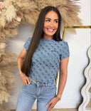 GUESS 4G ALLOVER SS TEE V6YP20K5155 - FBI5 DENIM