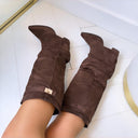 BOTTES À TALONS DAISY DES8528 - MARRON/PU