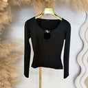 GUESS LS 4G JEWEL CAMRYN TOP W6BP27K6288 - JBLK
