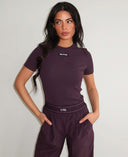 UNIQUE THE LABEL JILL SHORT SLEEVE TOP - DEEP BERRY