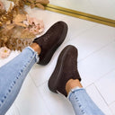 STRIPE PLATEAU SNEAKER 9156 - BROWN