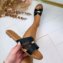 GOLDEN DETAIL SLIPPER 821 BLACK