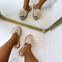 *SALE* BIG FLOWER SLIPPER OM6625 - KHAKI