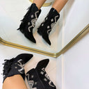 FRINGE INDIAN BOOT Y2367 - NOIR