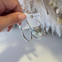 BIG HOOPS EARRING EH1122 - SILVER