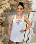 GUESS TRIANGLE RHINESTONES DRESS E5GP01I3Z14 - WHITE