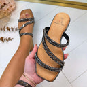 DOUBLE STRAPE SPARKLE SLIPPER 22-81