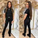 UNIQUE THE LABEL NENA SHORT SLEEVE TOP BLACK