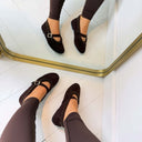 ANNE FRINGE SLIPPER AQ212 - BROWN