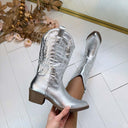 *ACTION* BOTTES COWBOY COURTES DEN928 - SILVER