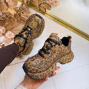 GLITTER SNEAKER 8-210 - LEOPARD