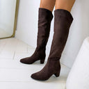 SOPHIE BOTTES EN DAIM DES8038 - MARRON/DAIM