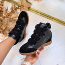 STEVE MADDEN MUSTANG WEDGE 4987 - BLACK SUEDE