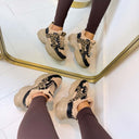 BUFFALO BLISS WARM SNEAKER 18350 - BEIGE/BLACK/LEOPARD