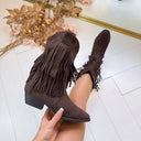 FRINGE BOOT K-99501 - COFFEE