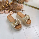 *LAATSTE MAAT 40*  PLATEAU SLIPPER 5218 - GOLD