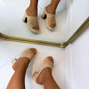 CHAYA SLIPPER MET HAK 135-3 - KHAKI