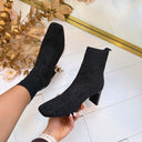 LA STRADA SOCK HAK LAARSJE 2131725-4501 - BLACK KNITTED+STONES