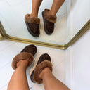 GLITTER PANTOFFEL X28-PL - BROWN