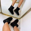 LIU JO JIL 10 COW SUEDE ANKLE BOOT SF6149 PX002 - BLACK