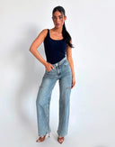 JEANS LARGE UNIQUE THE LABEL JUNE BLEU MOYEN