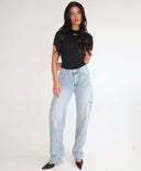 UNIQUE THE LABEL JACKY KURZARM-TOP – SCHWARZ