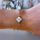 PRETTY CLOVER BRACELET RX-206 - GOLD/WHITE