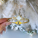 WHITE KLAVER BRACELET - GOLD