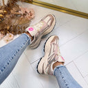 BUFFALO CLAW SNEAKER 16352 - CREAM/ROSE