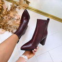 LEDEROPTIK STIEFELETTE 6010-89 - WINE/PU