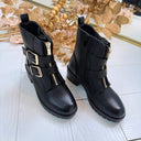 *LAATSTE MAAT 36* DOUBLE ZIP BOOT A-271 - BLACK/GOLD