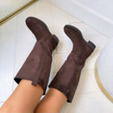 BOTTE À TALON FINASUEDINE DES8032 - KAKI/SUÈDE