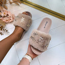 FAKE FUR SLIPPER WS-105 - KHAKI