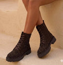 GLAMOUR BOOT A-1000V** - BROWN/LEOPARD