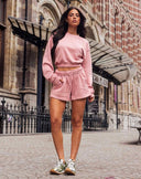 UNIQUE THE LABEL PEGGY CROPPED SWEATER - VINTAGE PINK