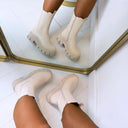 BESTSELLER BOOT DES832-1 - BEIGE/PU
