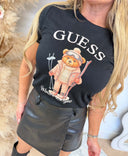 GUESS FABRIZIA SKIING BEAR TEE V6BI19K6749 - JBLK